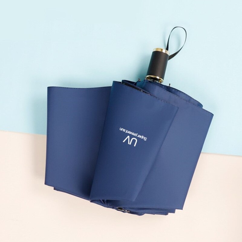 Automatic Wind Resistant Folding Umbrella Rain Women Auto Animal Mini Rainy Windproof Umbrella Men Black Coating Parasol: Manual-cyan-blue