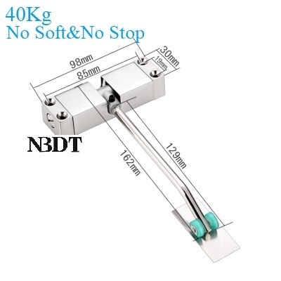 Commercial Door Closer Adjustable Spring Hydraulic Automatical Closing 90 Degrees Open Hold Face-mounted Siver Matte Black: Upgraded Silver