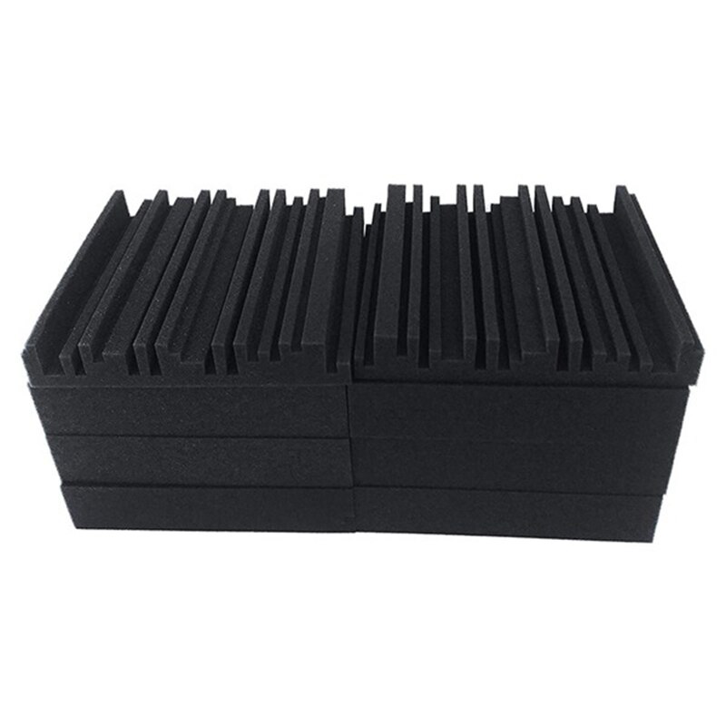 6Pack Groove Acoustic Foam Studio Recording Ceiling Soundproof Panels Sound Absorption Tiles 15inch x 15inch X2inch