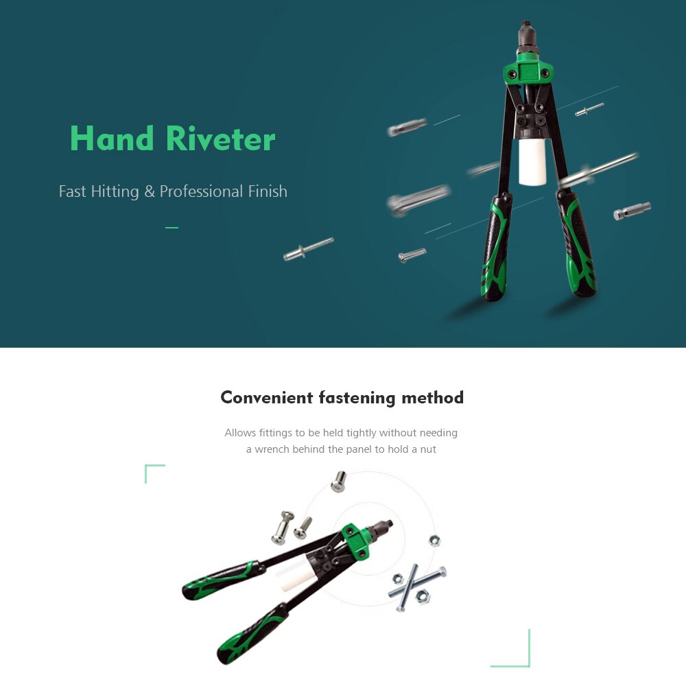 13 Inch Heavy Duty Mini Hand Riveter Blind Rivet Gun Tool Riveter Gun Hand Riveting Kit Nuts Nail Gun Household Repair Tools