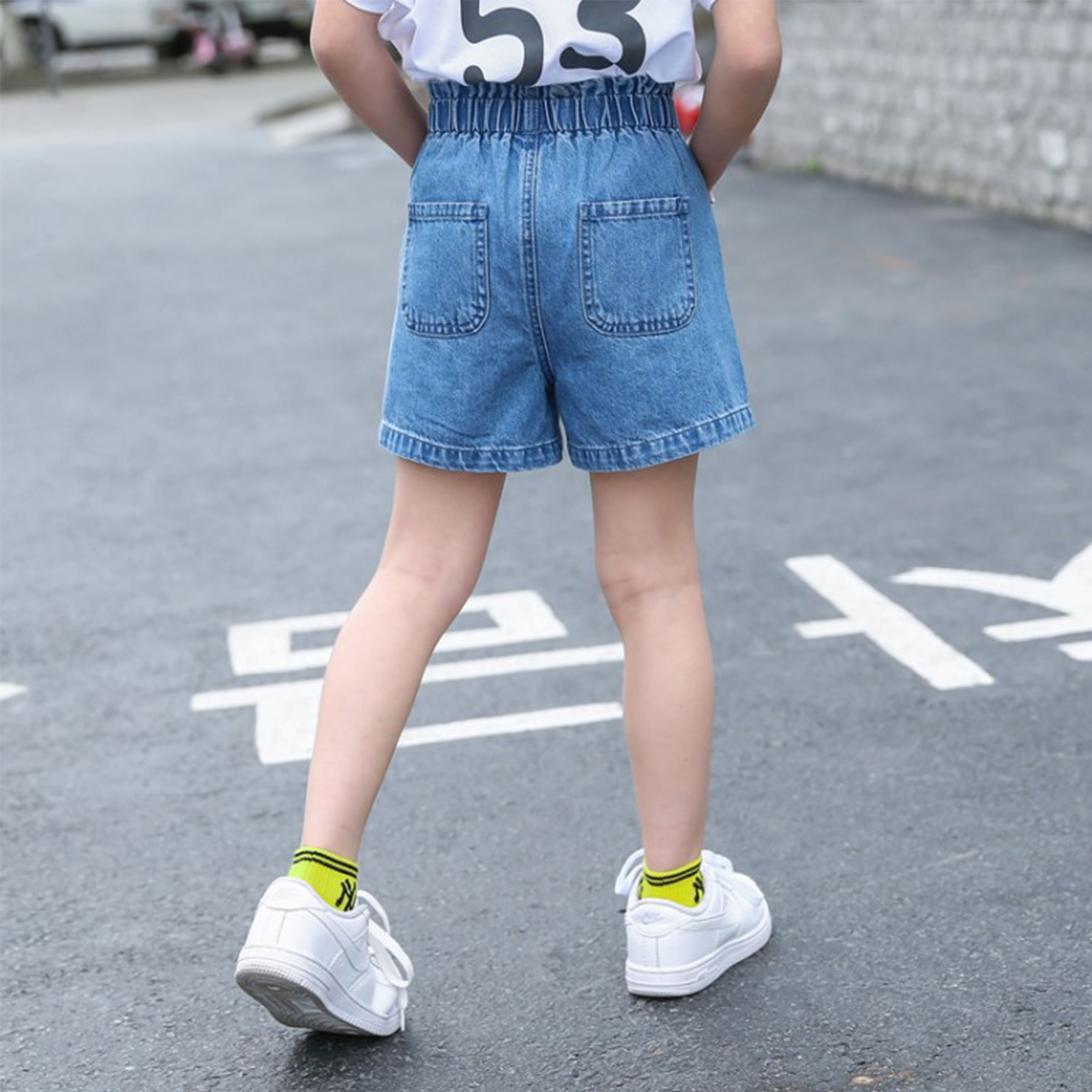 Girls Denim Jeans Shorts Children Elastic Waistband Jean Shorts For Teen Girls Clothes Summer Kids Casual Clothing