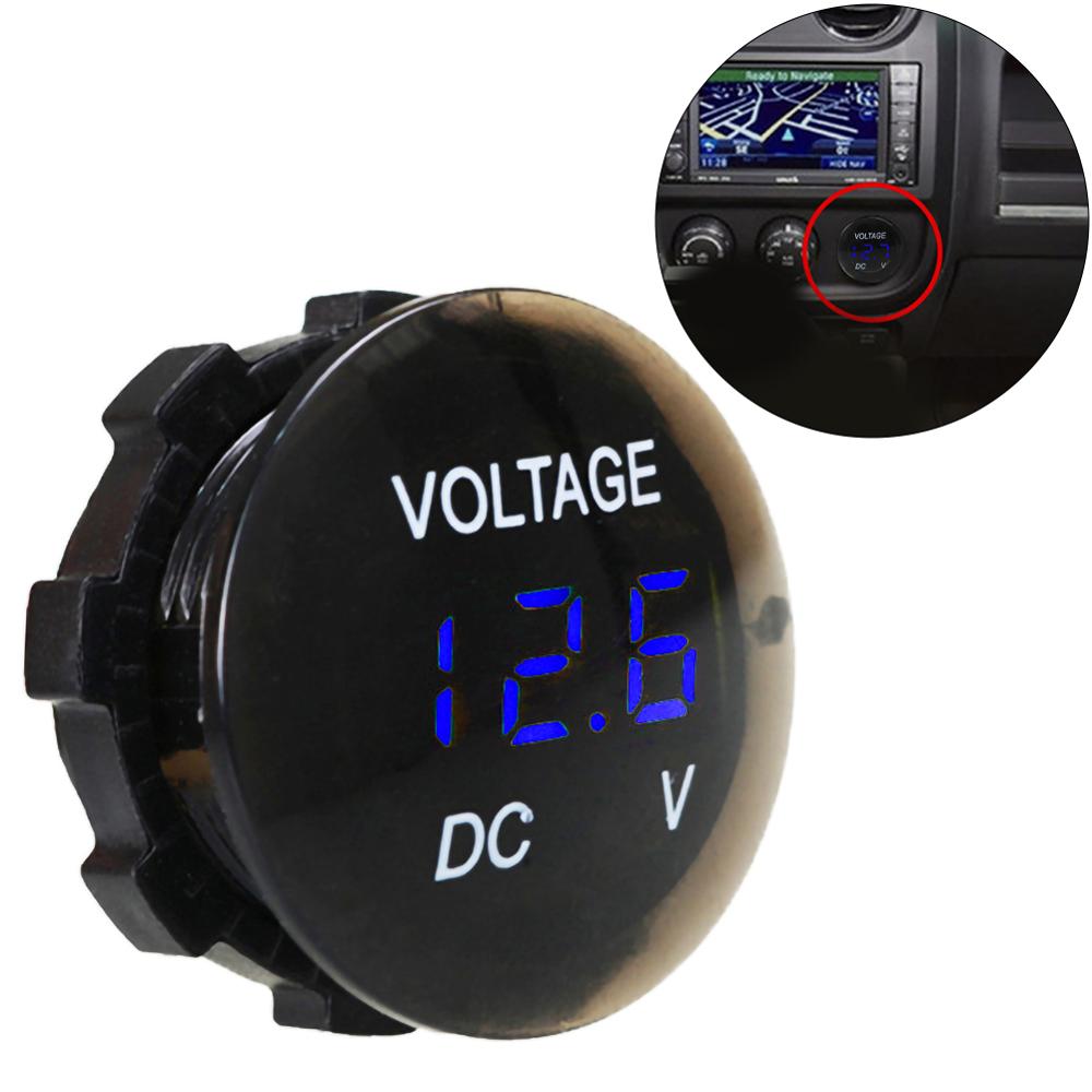 DC 12V-24V wyświetlacz cyfrowy woltomierz samochodowy miernik napięcia próbnik wyświetlacz doprowadziło dla samochodów automatyczny motocykl łódź ATV ciężarówka akcesoria remontowe: niebieski
