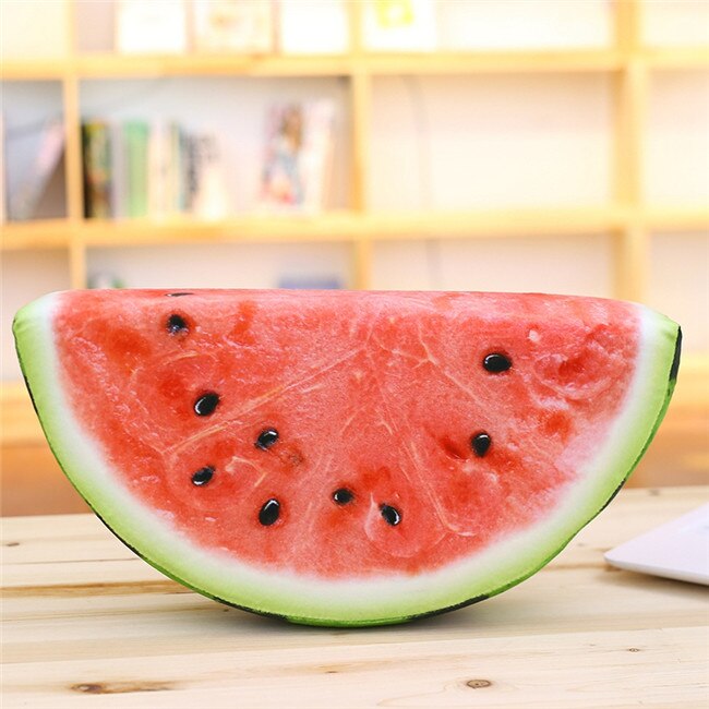 BABIQU 1pc Simulation Obst Kissen Wassermelone Orange Grapefruit Kiwi Plüsch Spielzeug weiche Angefüllte Kissen Lebensechte Obst Kreative: Wassermelone 1