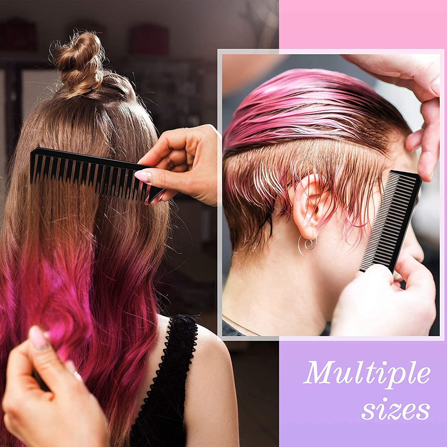 Hairdressing Comb Steel Tip Tail Pick Dyeing Comb Salon Highlighting Hair Comb Anti Static Barber Hair Cutting Comb