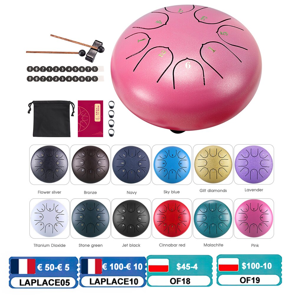 Hvru – tambour éthéré 6 pouces, 8 tons, série haut de gamme, Instruments de Percussion, réglage C, pour adultes et enfants,