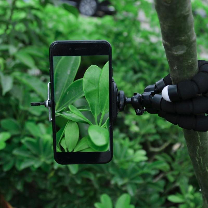 Fleksibel blæksprutte telefon kamera holder stativ beslag 360 roterende stativ u clip mount monopod rejse mobil kamera selfie støtte