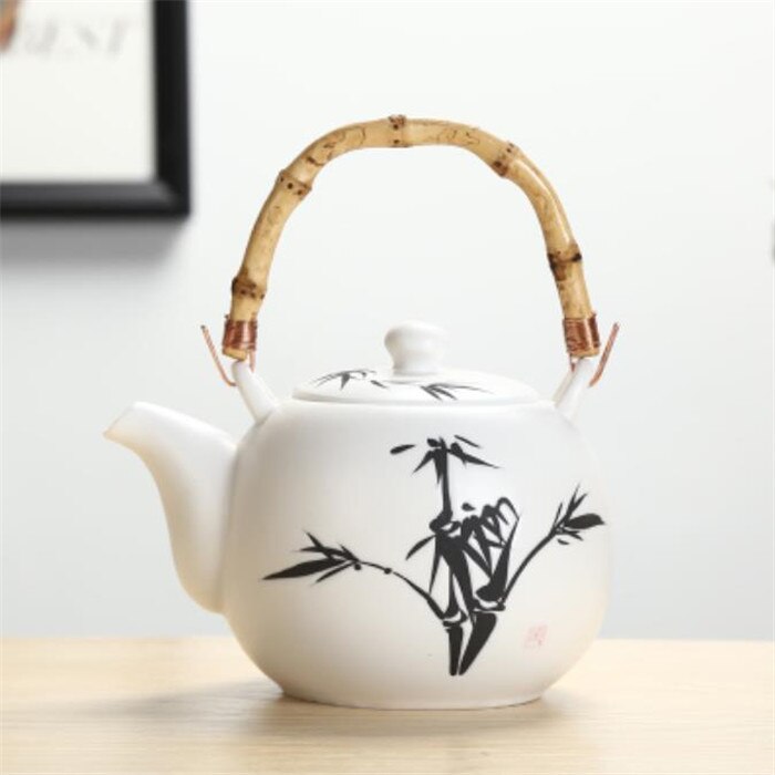 Théière en céramique chinoise traditionnelle peinte à la main, porcelaine bleue et blanche, théière haute température, bouilloire Kung Fu, ornements: 20