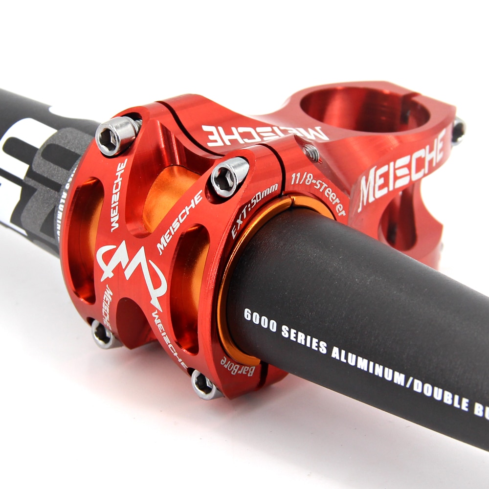 MEISCHE MTB mostek rowerowy 0 stopni 31.8/35mm aluminium macierzystych MTB Góra mostek rowerowy 50mm krótki kierownica macierzystych dla 28.6mm widelec rowerowy