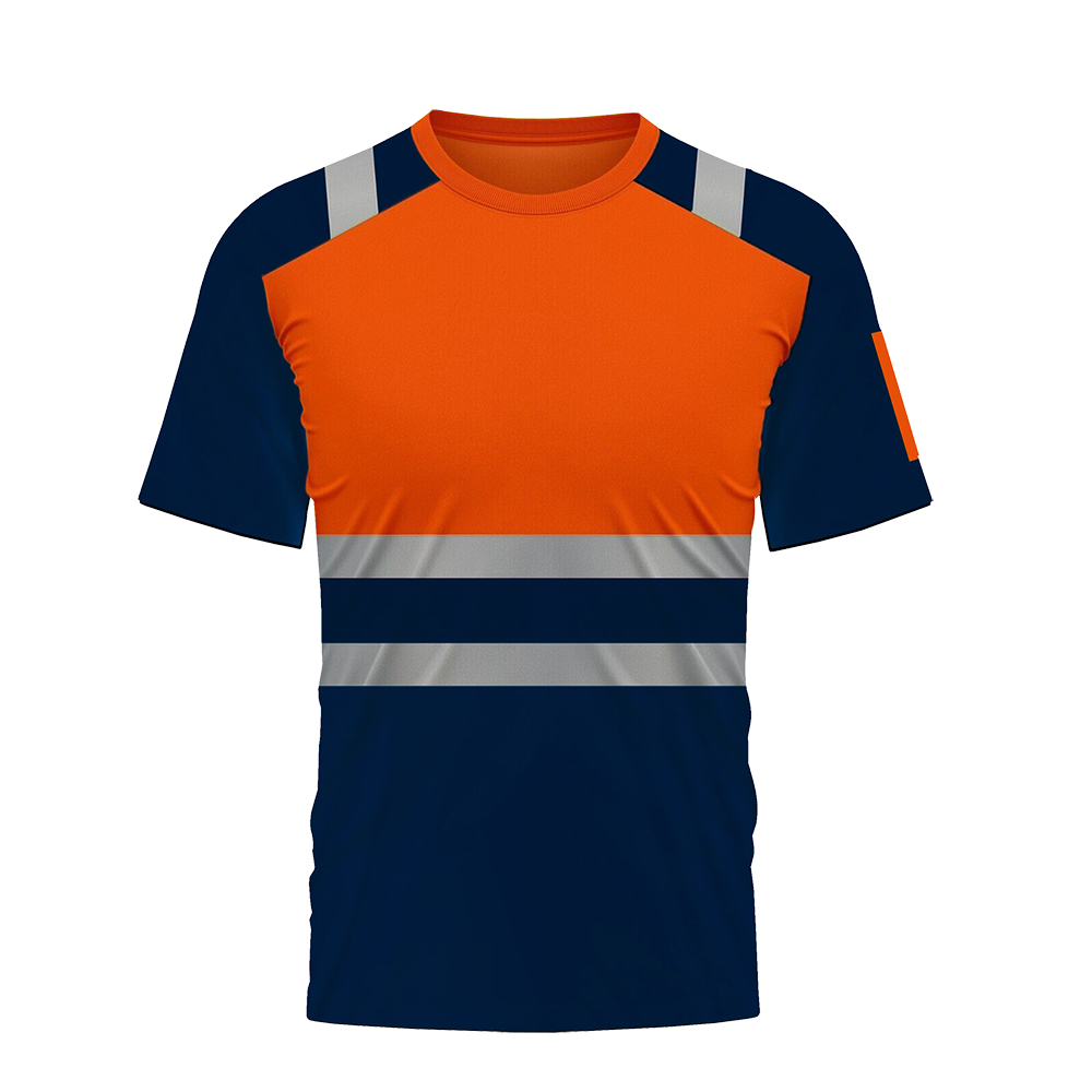 Hochsichtbare Sicherheitshemden, reflektierende Langarmshirts mit reflektierenden Streifen, Darm sichtbare Sicherheitshemden, Arbeitskleidung, Darm sichtbare Arbeitskleidung: XXXL / Orange