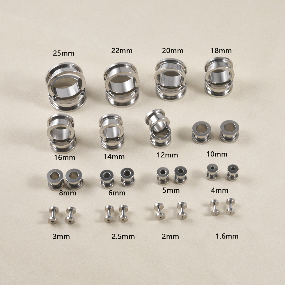 1 paar Rvs Goud Kleur Zwart Oordoppen Earlets Oor Expanders Schroef Terug Meters Body Piercing Sieraden 1.6mm-25mm: MULTI / Licht Geel Goud Kleur