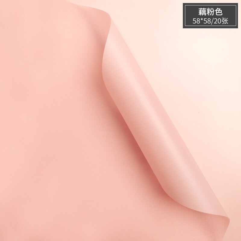 20 Stks/pak Mist Papieren Bloem Inpakpapier Bloem Diy Materiaal Doorschijnend Effen Kleur Waterdichte Koreaanse Bloem Inpakpapier: Lotus root Pink