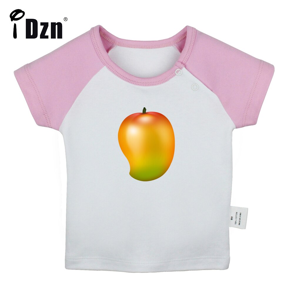 IDzn NEUE Sommer Süße Frucht Mango Spaß Kunst Gedruckt Baby Jungen T-Hemden Nette Baby Mädchen Kurzen Ärmeln T Shirt Neugeborenen Spitzen Kleidung