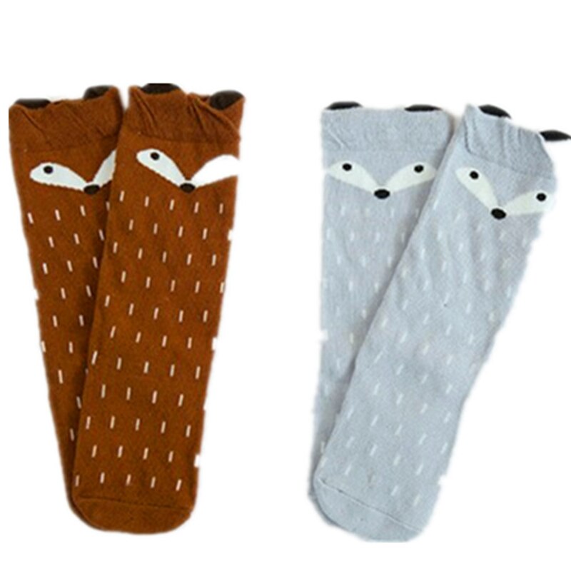 1 Pair Unisex Lovely Cartoon Baby Socks Girls Boys Toddler Knee High Socks Cute Animal Infant Kids Soft Cotton Socks 0-3 Y