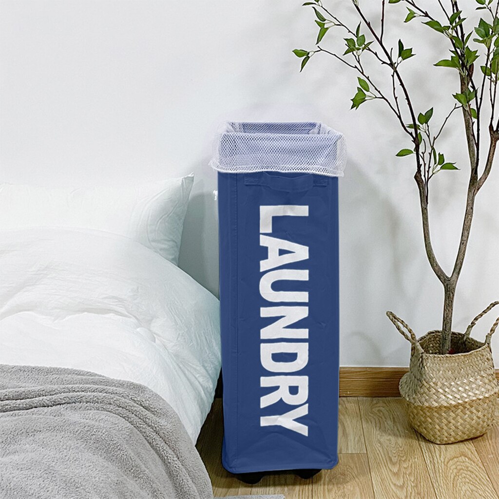 Dirty Clothes Hamper with Caster Wheels Clothes Rolling Durable Laundry Hamper for Living Room Utility Room Apartment