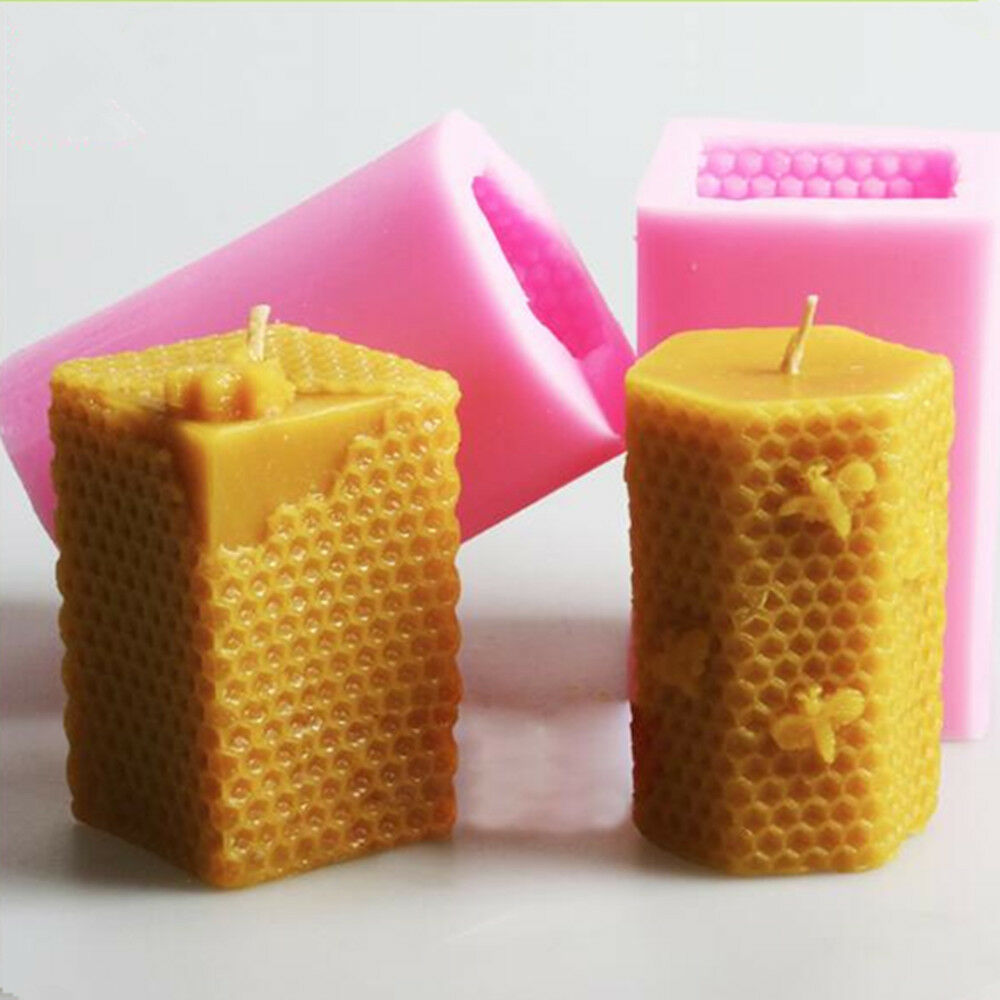Silikone stearinlys forme 3d bi honeycomb bikubeforme til hjemmelavet bivoks sæbe farveblyant voks smelte bistader stearinlysfremstillingsudstyr
