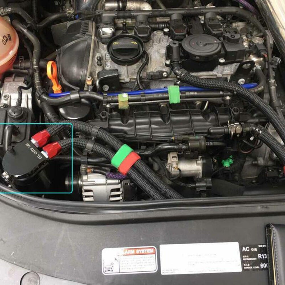 300mL Fuel Tank Filter Oil Breather Catch Can Baffled Diesel Replacement