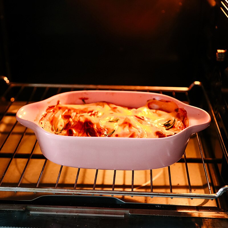 FANCITY-bandeja de cerámica para hornear arroz al horno, horno microondas para el hogar, queso, cena