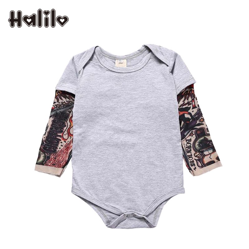 Halilo Lange Hülsenspielanzug Baumwolle Patchwork Baby Boy Kleidung Weihnachten Kostüm Infant Jungen Overall Baby-Body 9- 24 M