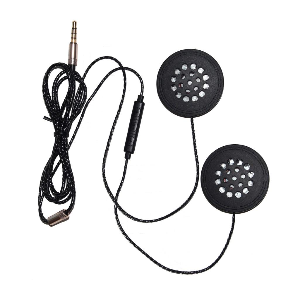 Motorhelm 3.5Mm Draad Controle Music Hoofdtelefoon Met Microfoon Abs + Siliconen Helm Headset Motorfiets Accessoires