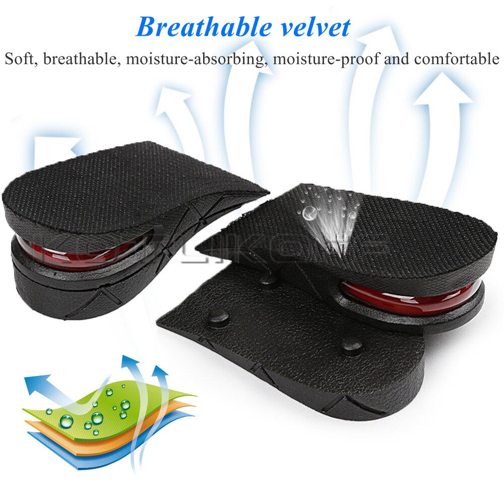 Hoogte Toename Half Binnenzool Muti-Layer Luchtkussen Hoogte Toename Lift Shoe Binnenzool Liften Kit 4.5Cm Taller Inserts voor Schoenen
