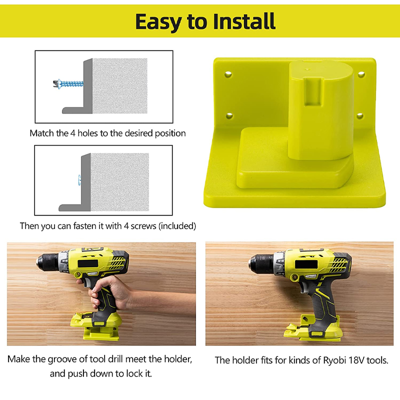 1pcs/ 2 pcs Tool Storage shelf Rack for Ryobi 18V One+ Drill Power Tool Wall Mount Stand Machine Bracket