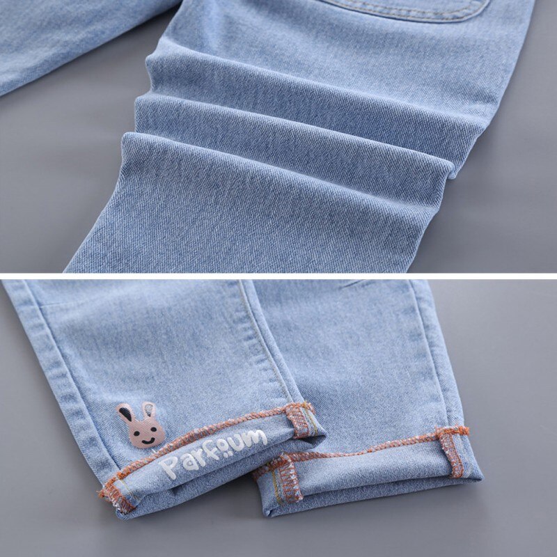 Girl's Autumn Style Casual Blue Jeans Trousers Casual Jeans