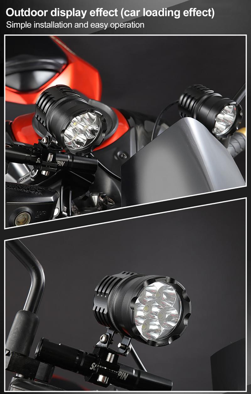 Motorfiets Koplampen 80W 3200LM 6500K 6 Led Motorfiets Boot Spot Rijden Koplamp Motor Fog Head Light Lamp Met schakelaar