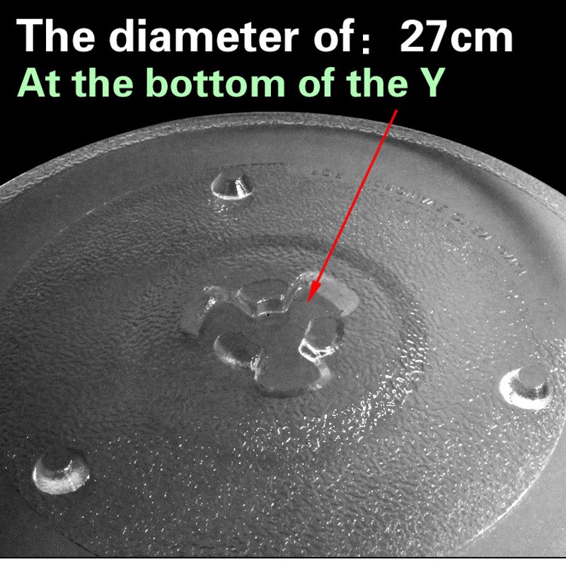 27cm diameter Y shape underside Flat chassis Microwave oven turntable Glass turntable Microwave glass tray parts