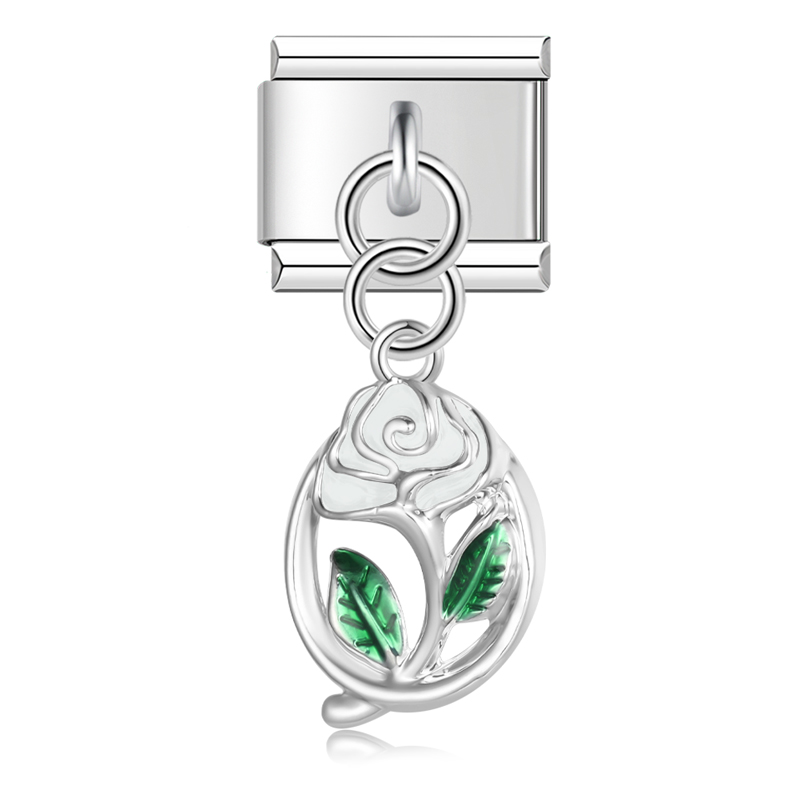 Hapiship Neue Original Gänseblümchen Hund Kuh Elefant Pfau Italienische Verknüpfungen Charme passen 9mm Armbinde Edelstahl Schmuck Machen DJ281: Hellgelb gold Farbe