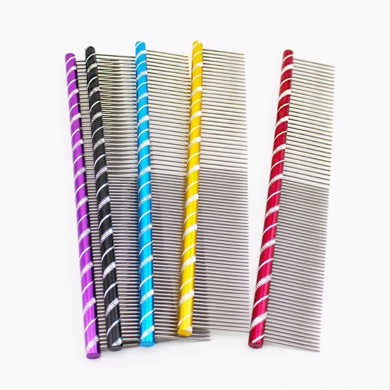 Pente de pelo para cães, pente de 10 tamanhos, 19cm/16cm, várias cores, para tosa de pets, cães e gatos, ferramenta de barbeiro