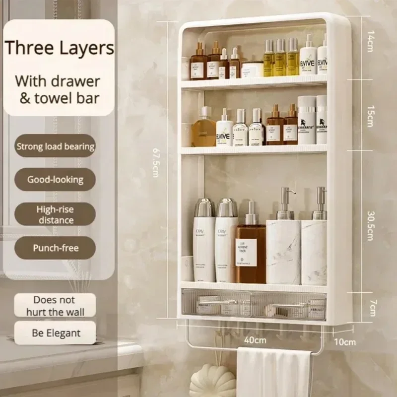 Wall Mounted Storage Shelves Kitchen Cabinet Seasoning Sorting Rack Bathroom Organizer Shelf Home Miscellaneous Storage Racks: DARK GRAY