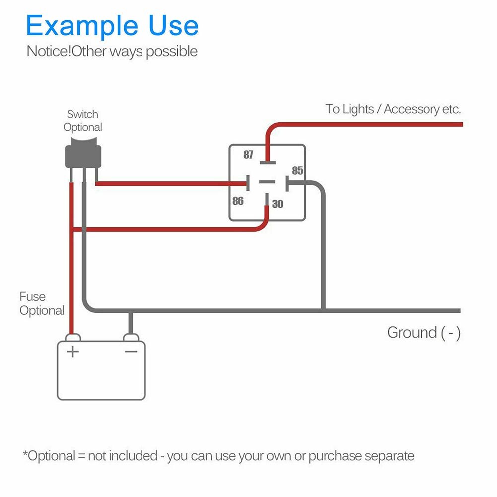 Automotive Relay 12V 30/40 Amp 5-Pin SPDT Automotive Relay with Wires and Harness Socket Set