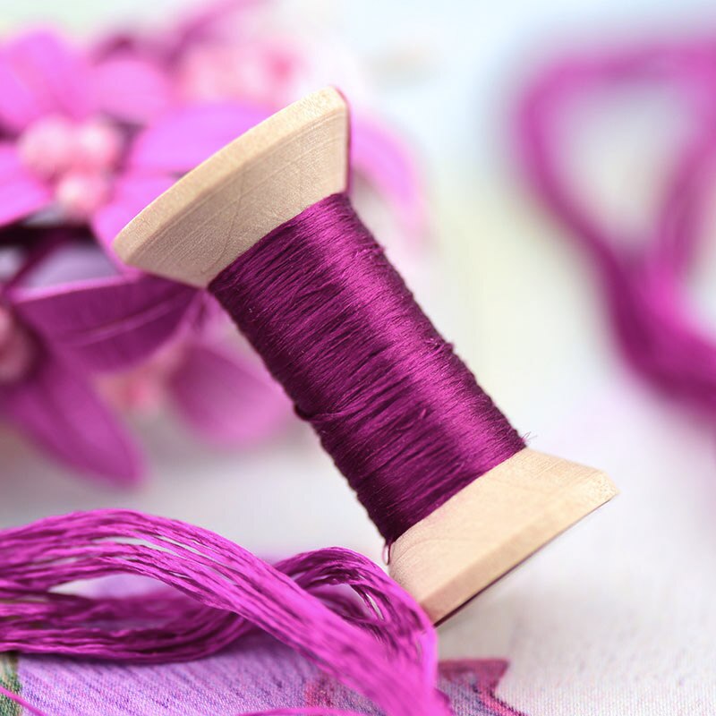 Handmade embroidery embroidery thread spool / silk embroidery thread / wrapped silk silk thread / rose purple / each 20 meters: 8
