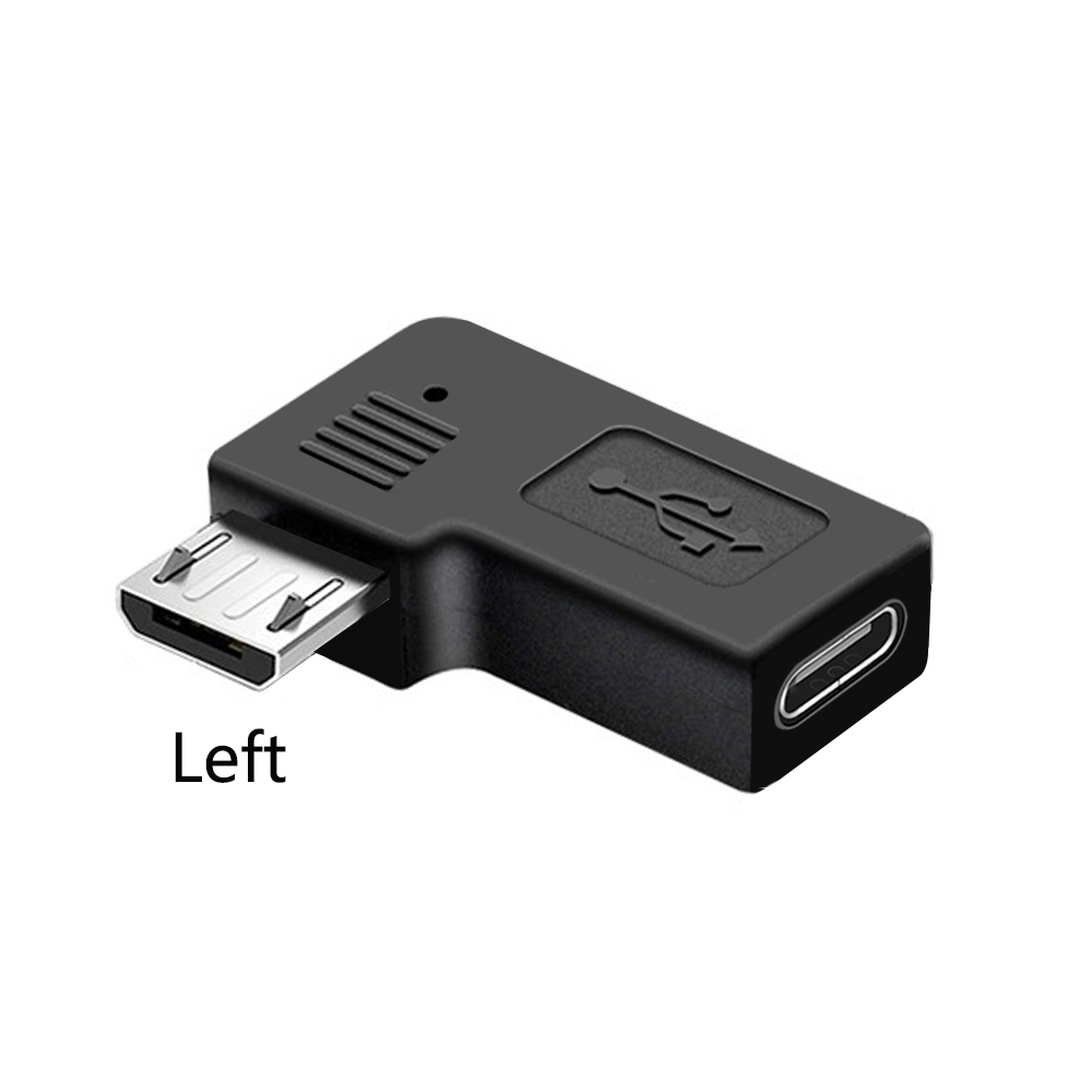 90 angle Type-C Female To Micro-B Micro male USB Charger Data otg cable adapter oy left/right/up/down: Glod