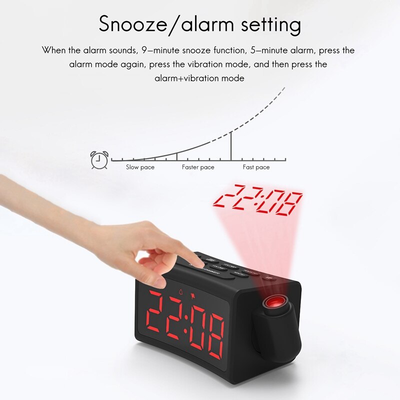 Reloj despertador vibrador para dormir, despertador para sordos y personas con problemas de audición, con agitador de cama