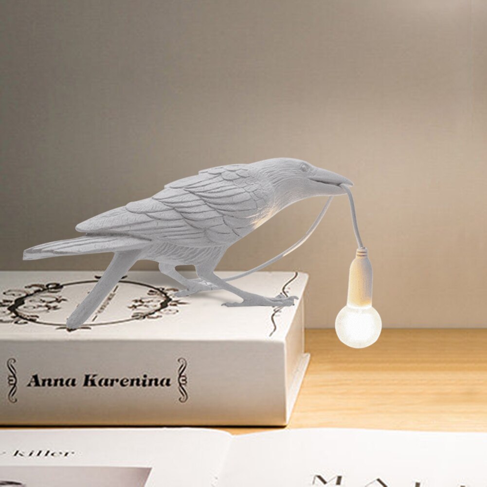 Animal Bird Table Lamp Aisle Bedside Lamp Lucky Bird Bedroom Decor Nordic Led Table Lamp Resin Crow Desk Lamp Wall Light