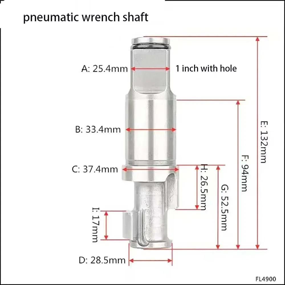 1PC 1/2 3/4 1" inch Pneumatic Tools Air Impact Wrench Anvil Driver spindle Axis Hammer block Repair Parts: Brown