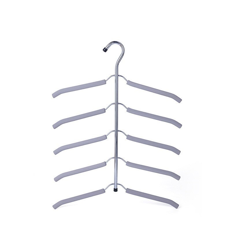 Multilayer Fish Bone Shape Stainless Steel Clothing Storage Racks Clothes Hanger Storage Holder Wardrobe Laundry Drying Rack: gray clothes