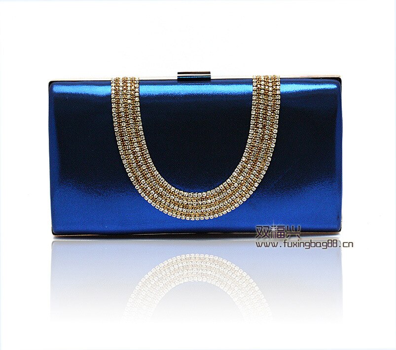 Vrouwen Avondtasje Luxe Zwart/Zilver Wedding Party Bag Diamond Rhinestone Koppelingen Crystal Bling Gold Clutch Bag PuWY139: Sapphire
