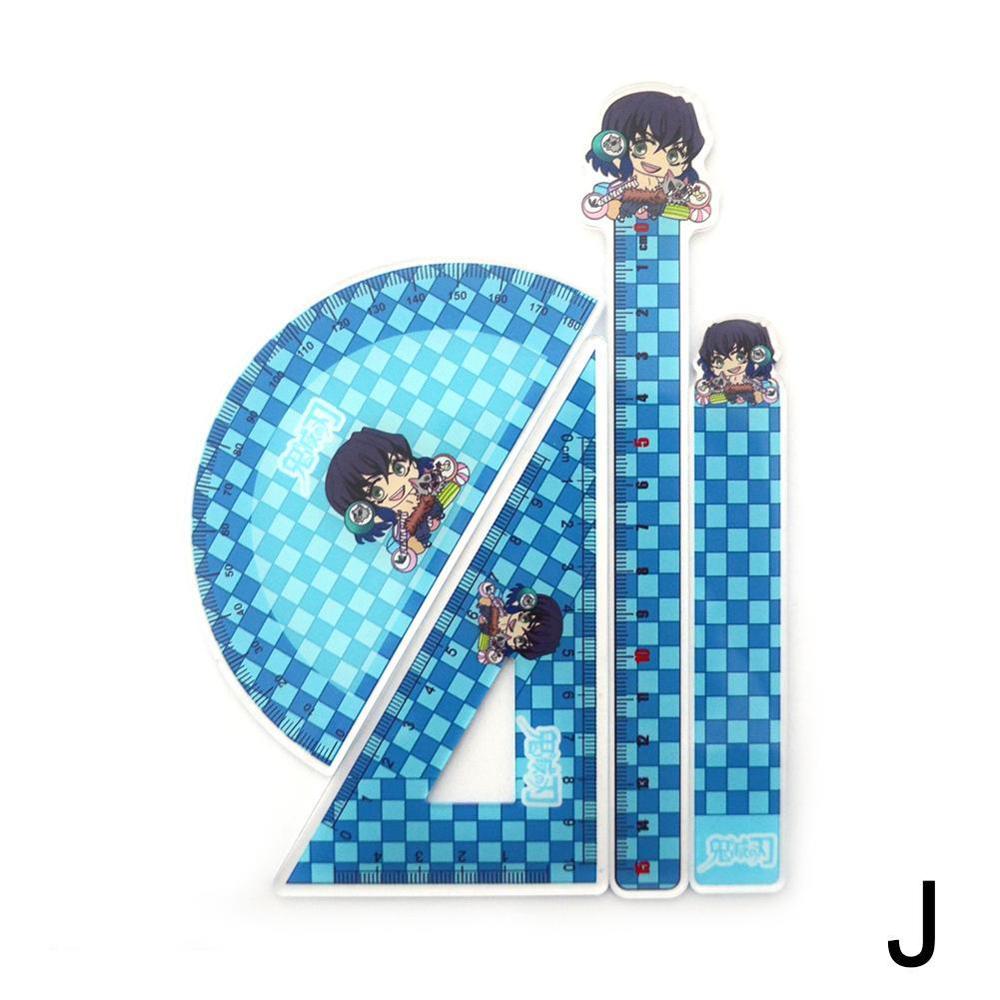 4pcs/ Set Of Art Painting Template Ruler Puzzle Stationery Children'S Ruler Stationery Cartoon Office Figure Drawing Suppli Q5W1: J