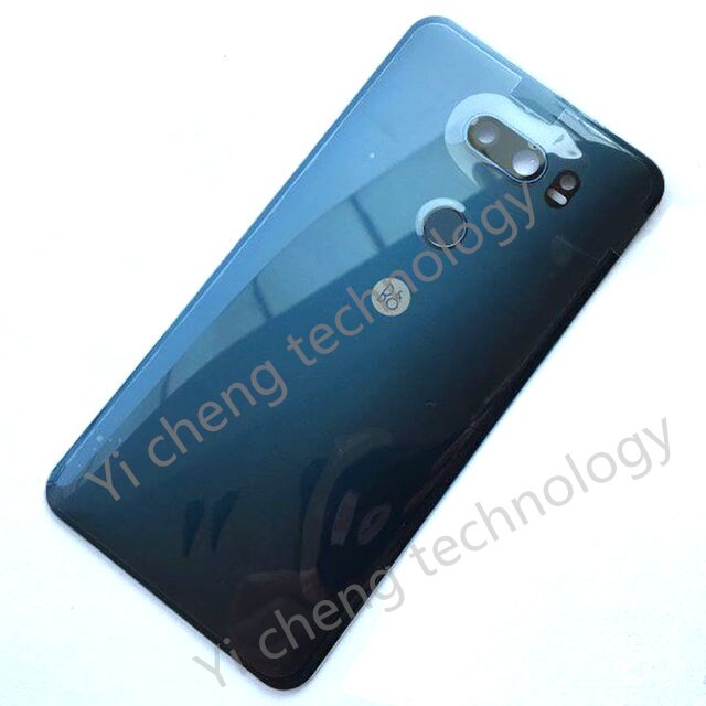 Cubierta trasera de batería para LG V30 + Plus H930 H930G, carcasa de Panel de vidrio para puerta trasera, con pegatina adhesiva, piezas de repuesto: BU With Fingerprint