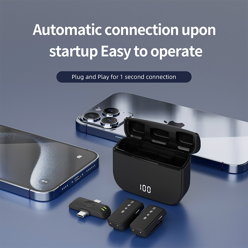 Draadloze Lavalier Microfoon Studio Gaming Dual Jacks Voor Android En Apple Professioanl Revers Mic Live Broadcast Mobiele Telefoon