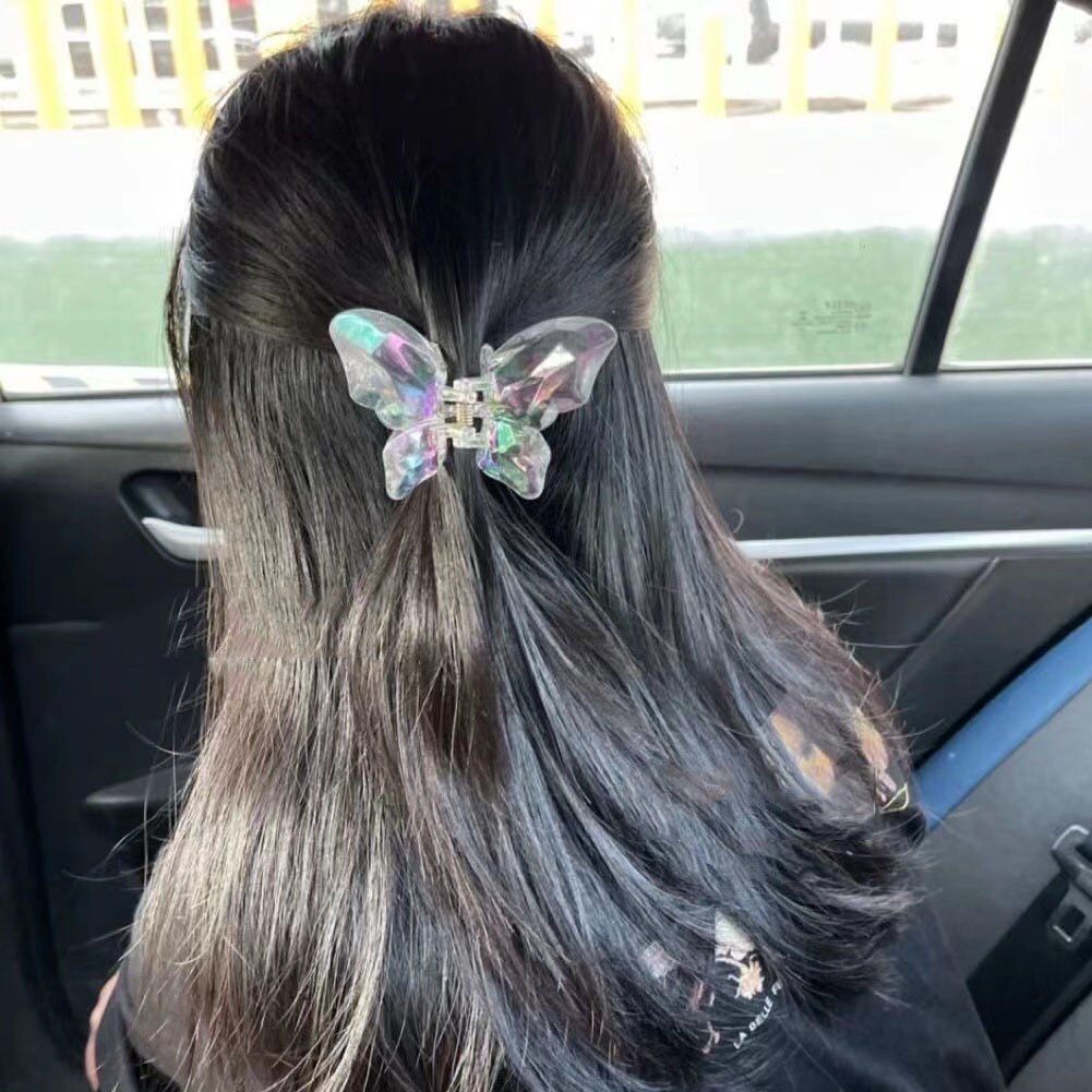 Pinza de acetato para el cabello para niña y mujer, pasador de mariposa, pinzas para el cabello degradadas, teñido anudado, herramientas de peinado
