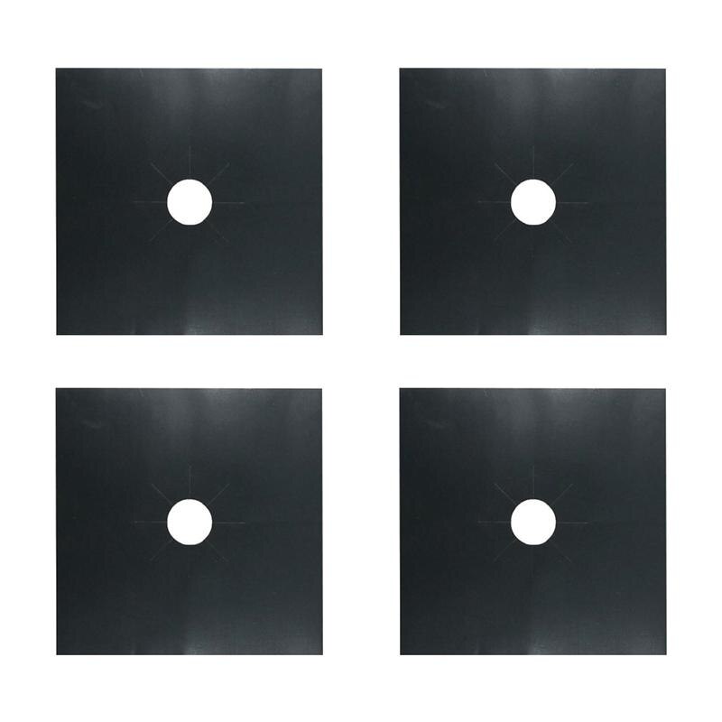 Gas Hob Protector Universal Heavy Duty Oven Liners Teflon Sheets (Black): 4pcs
