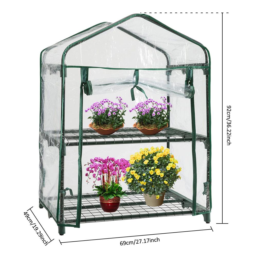 Warm Garden Greenhouse PVC Plant Cover Clear PVC2 Tier Home Plant Greenhouse Garden Cover Mini Garden Cover (Without Iron Frame)