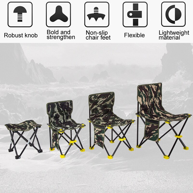 Outdoor Foldable Chair Light Weight Fishing Chair Multifunctional Folding Fishing Stool Seat forCamping Fishing Outdoor Aluminum