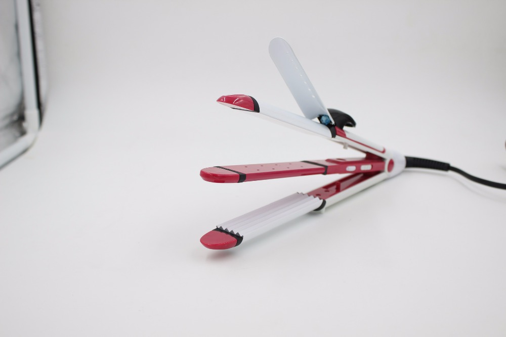 Bigoudi électrique pour lisser les cheveux, glaçage céramique, contreplaqué électrique, volume et trois bâtonnets pour cheveux
