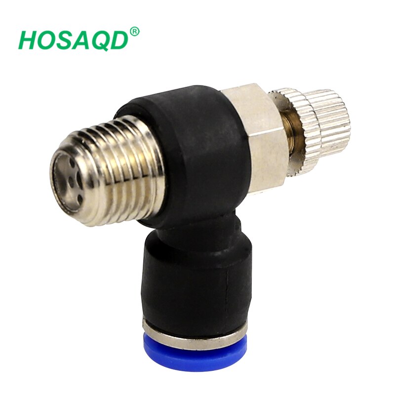 Gas restrictor valve quick connector Pneumatic speed flow controller 8mm 6mm 10mm 12mm outer diameter hose 1/4" 1/8" 3/8" 1/2" B