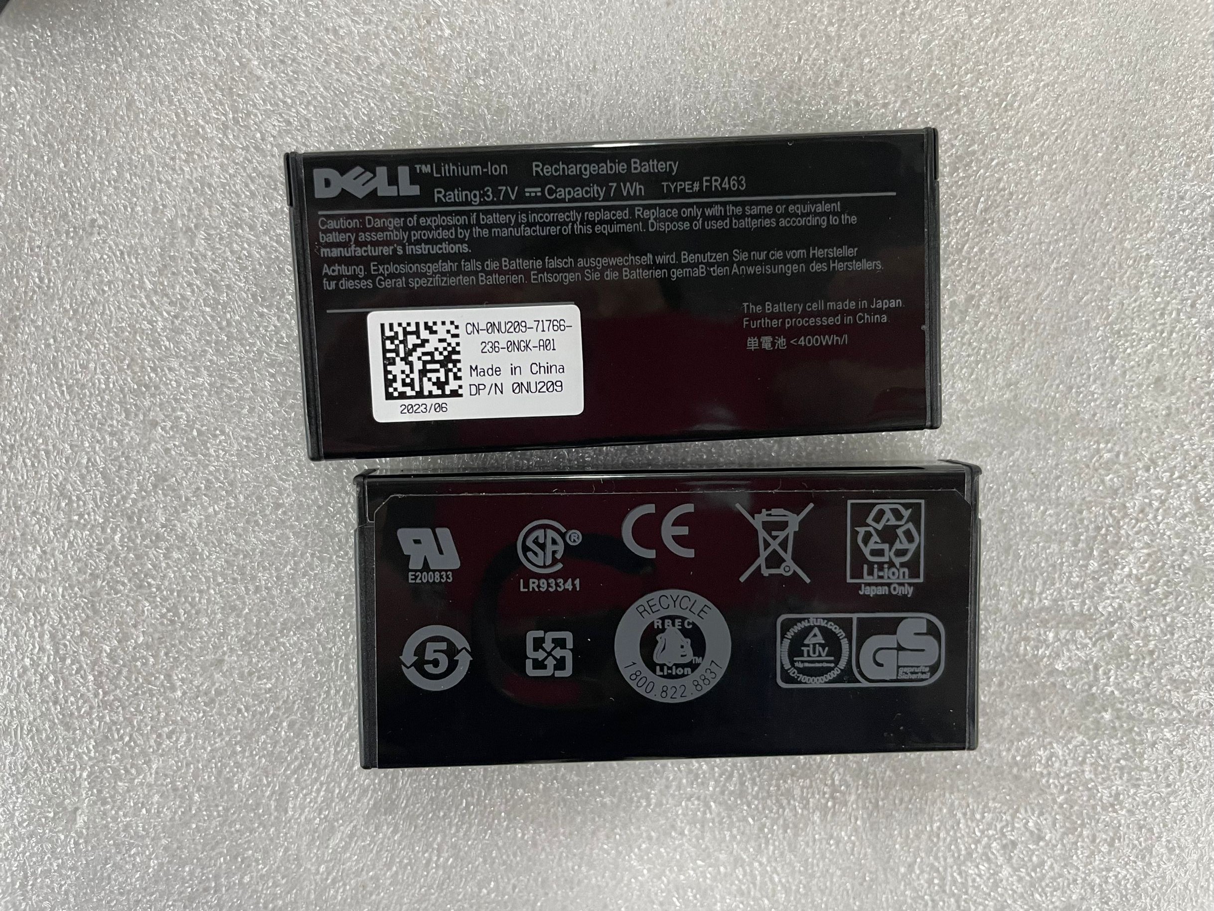 Originele 0 nu 209 0 u 8735 fr463 3.7v controllerkaart batterij voor dell perc 5i 6i h700 arraykaart batterij  nu209 u8735