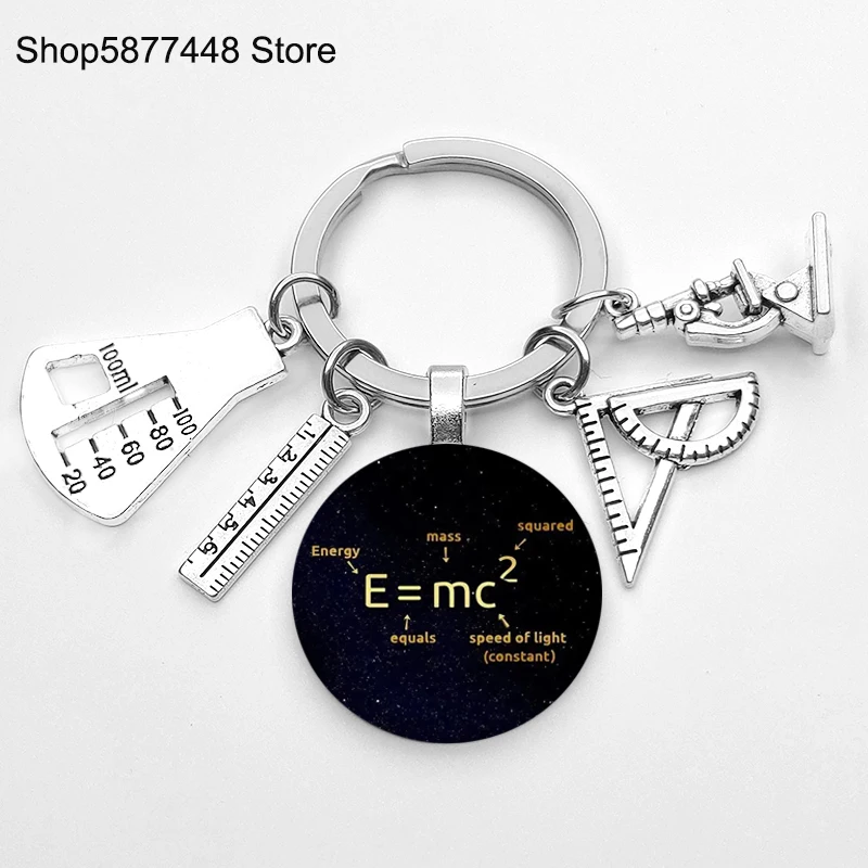 Llavero de para el día del maestro, accesorios, para el maestro de matemáticas, de cumpleaños, llavero de fórmula matemática, 2022: Negro